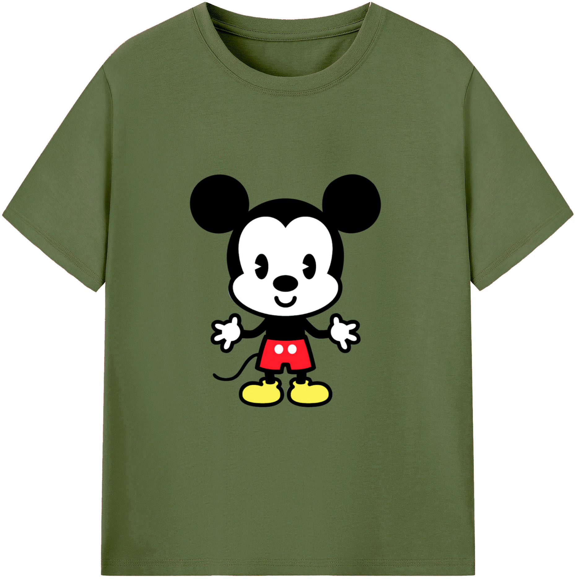 （画像用） ミッキーマウス Mickey Mouse 綿100％半袖Tシャツ（フロントプリント）